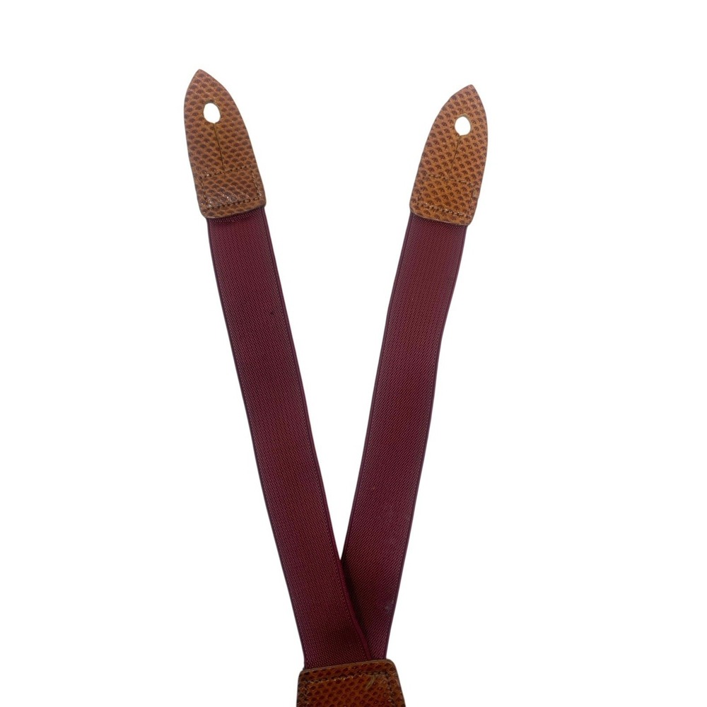 Cole Haan Christmas Tree Angel Suspenders Braces Silk Leather Embroidered - Picture 4 of 5